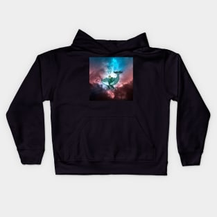 Whale in the universe Kids Hoodie